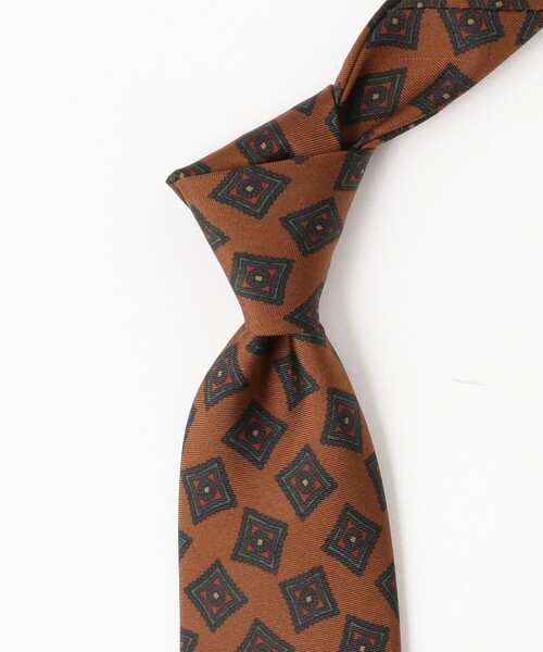 JOHN COMFORT（ジョンコンフォート）の「JOHN COMFORT / シルク 小紋柄 プリント ネクタイ（ネクタイ・メンズ・ダークオレンジ/オリーブ・ONE SIZE）」の6枚目の写真