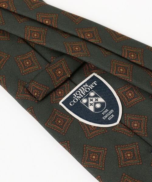 JOHN COMFORT（ジョンコンフォート）の「JOHN COMFORT / シルク 小紋柄 プリント ネクタイ（ネクタイ・メンズ・ダークオレンジ/オリーブ・ONE SIZE）」の9枚目の写真