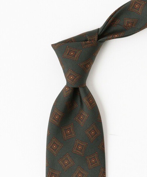 JOHN COMFORT（ジョンコンフォート）の「JOHN COMFORT / シルク 小紋柄 プリント ネクタイ（ネクタイ・メンズ・ダークオレンジ/オリーブ・ONE SIZE）」の10枚目の写真