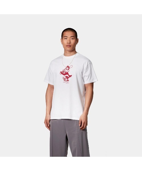 Carhartt WIP(カーハートダブリューアイピー)の「Carhartt WIP S/S HOME RUN T-SHIRT(カーハートワークインプログレス ショートスリーブ ホームラン Tシャツ)(Tシャツ/カットソー・メンズ・ホワイト/グリーン系/ブルー系・LARGE/SMALL/X-LARGE/MEDIUM)」の5枚目の写真