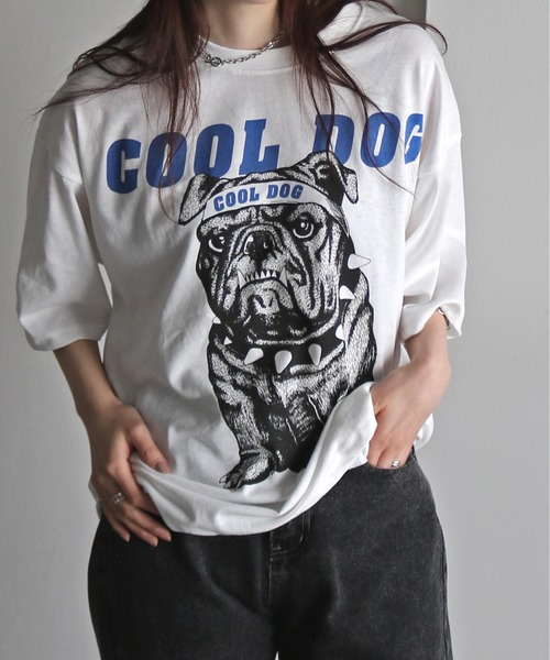 COURO(コウロ)の「クールアニマルプリントTシャツ(Tシャツ/カットソー・レディース・オートミール/チャコールグレー/ホワイト系/ライトグレー系/ホワイト/チャコール・M/XL/L)」の22枚目の写真