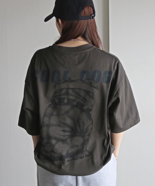 COURO(コウロ)の「クールアニマルプリントTシャツ(Tシャツ/カットソー・レディース・オートミール/チャコールグレー/ホワイト系/ライトグレー系/ホワイト/チャコール・M/XL/L)」の14枚目の写真
