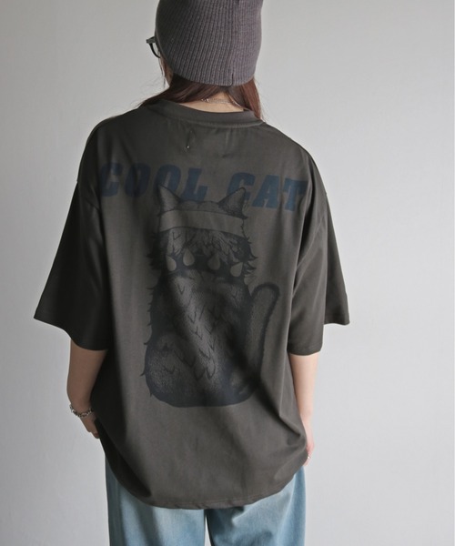 COURO(コウロ)の「クールアニマルプリントTシャツ(Tシャツ/カットソー・レディース・オートミール/チャコールグレー/ホワイト系/ライトグレー系/ホワイト/チャコール・M/XL/L)」の18枚目の写真