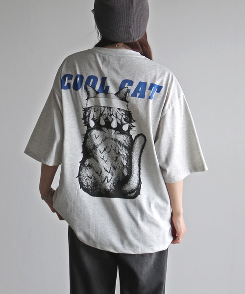 COURO(コウロ)の「クールアニマルプリントTシャツ(Tシャツ/カットソー・レディース・オートミール/チャコールグレー/ホワイト系/ライトグレー系/ホワイト/チャコール・M/XL/L)」の8枚目の写真