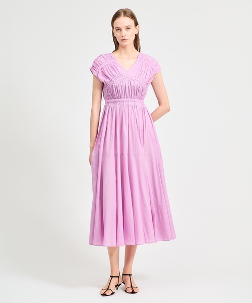 ESTNATION（エストネーション）の「ESTNATION / コットンギャザー ワンピース（ワンピース・レディース・ブラック/ピンク/ライトグリーン・FREE）」の3枚目の写真