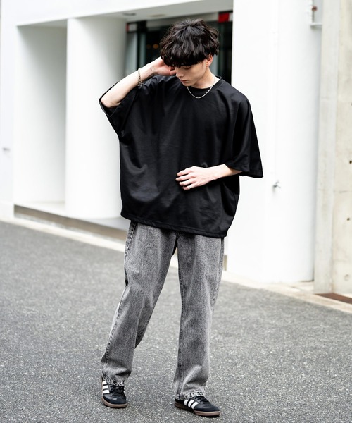 Rocky Monroe(ロッキーモンロー)の「ルーズシルエットワイドデニムパンツ(デニムパンツ・メンズ・ライトブラック/ケミカルウォッシュ/ダークブラック/ワンウォッシュ/ブルー/オフホワイト/ブラック・L/XL/M)」の10枚目の写真
