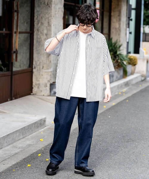 Rocky Monroe(ロッキーモンロー)の「ルーズシルエットワイドデニムパンツ(デニムパンツ・メンズ・ライトブラック/ケミカルウォッシュ/ダークブラック/ワンウォッシュ/ブルー/オフホワイト/ブラック・L/XL/M)」の18枚目の写真
