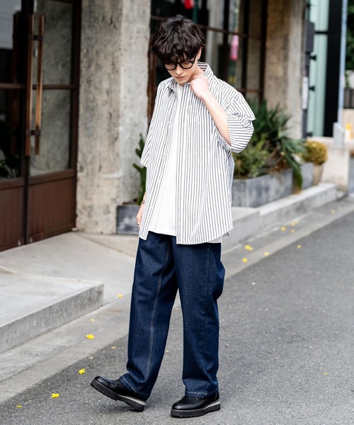 Rocky Monroe(ロッキーモンロー)の「ルーズシルエットワイドデニムパンツ(デニムパンツ・メンズ・ライトブラック/ケミカルウォッシュ/ダークブラック/ワンウォッシュ/ブルー/オフホワイト/ブラック・L/XL/M)」の19枚目の写真