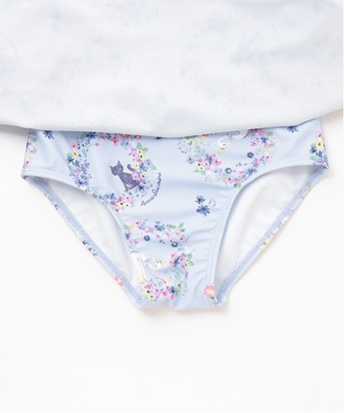 アナスイミニ　セパレート水着　花柄　ボタニカル 大花総柄セパレート水着【SWIM】(120cm ラベンダー): キッズ