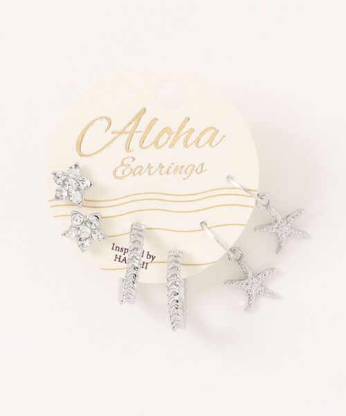 AMINA COLLECTION(アミナコレクション)の「Kahiko/カヒコ ピアス プルメマイレ 3組セット 4CBZ5104(ピアス(両耳用)・レディース・シルバー/ゴールド・FREE)」の9枚目の写真