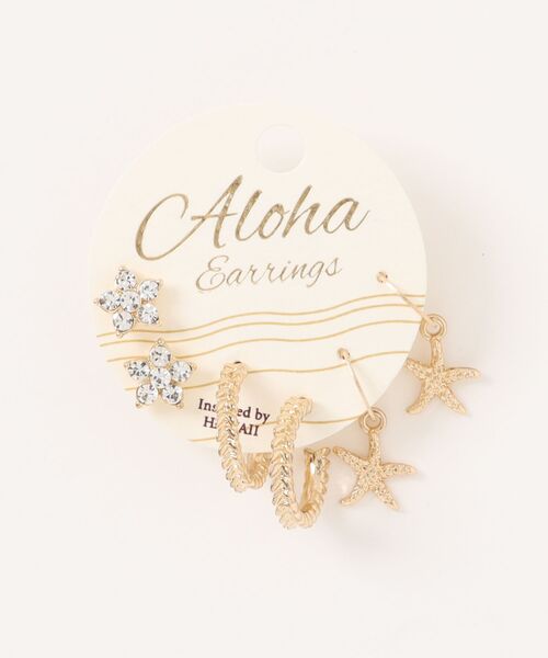 AMINA COLLECTION(アミナコレクション)の「Kahiko/カヒコ ピアス プルメマイレ 3組セット 4CBZ5104(ピアス(両耳用)・レディース・シルバー/ゴールド・FREE)」の10枚目の写真