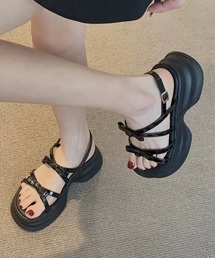 厚底リボンサンダル