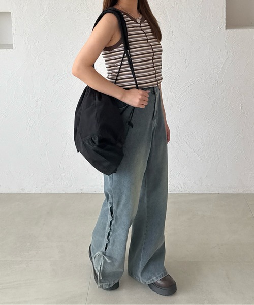 kutir（クティール）の「マルチボーダーメロータンクトップ（タンクトップ・レディース・ネイビー/レッド/ブラウン・FREE）」の9枚目の写真