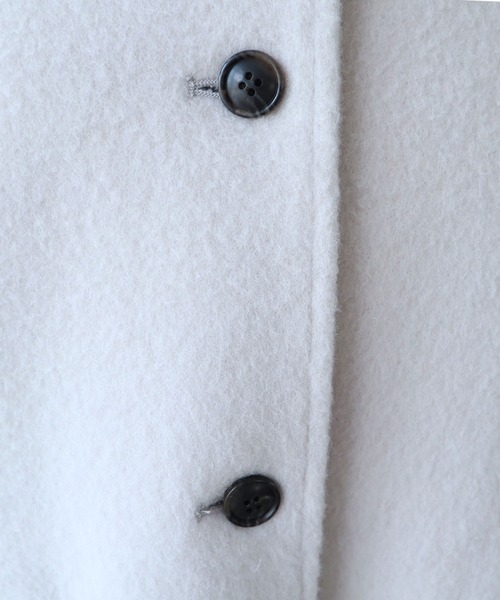 bulle de savon(ビュルデサボン)の「モへヤ/カシミヤ シャギー Aラインコート(ステンカラーコート・レディース・ピンク/サックスブルー/ブラック・FREE)」の22枚目の写真