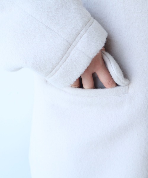 セール】モへヤ/カシミヤ シャギー Aラインコート（ステンカラーコート