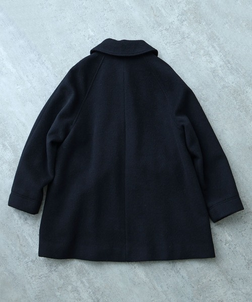 モへヤ/カシミヤ シャギー Aラインコート（ステンカラーコート