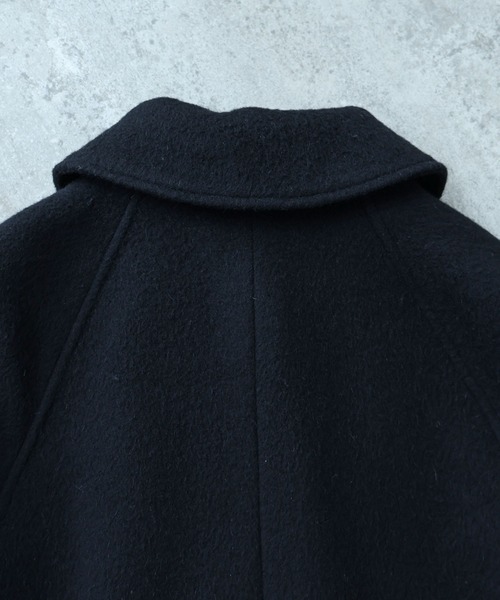 モへヤ/カシミヤ シャギー Aラインコート（ステンカラーコート