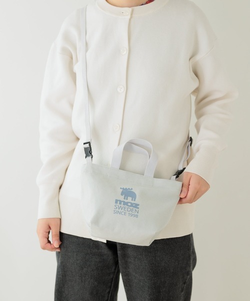 moz(モズ)の「moz モズ ファスナーの付いた帆布トートS ショルダー付(トートバッグ・レディース・グレー/ブラック/アイボリー・FREE)」の3枚目の写真