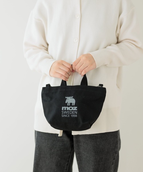 moz(モズ)の「moz モズ ファスナーの付いた帆布トートS ショルダー付(トートバッグ・レディース・グレー/ブラック/アイボリー・FREE)」の1枚目の写真