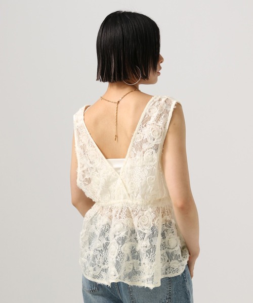 BAYFLOW（ベイフロー）の「[前後で着られる]2WAYレースベスト（ベスト・レディース・ブラック/グレー/オフホワイト・FREE）」の14枚目の写真