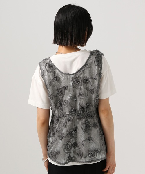 BAYFLOW（ベイフロー）の「[前後で着られる]2WAYレースベスト（ベスト・レディース・ブラック/グレー/オフホワイト・FREE）」の18枚目の写真