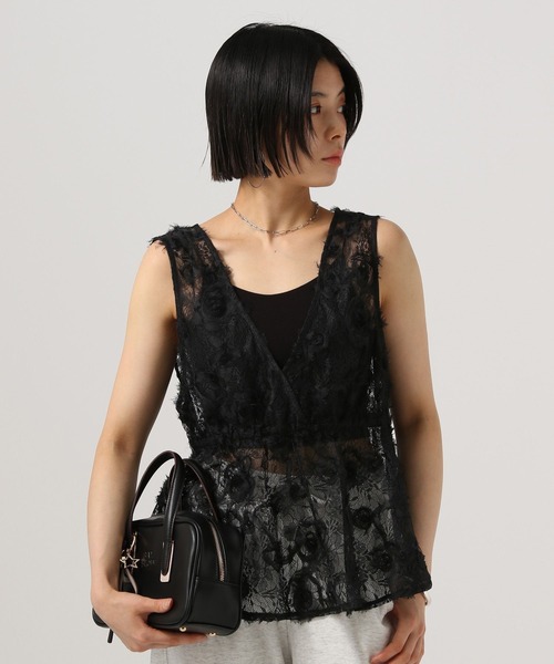 BAYFLOW（ベイフロー）の「[前後で着られる]2WAYレースベスト（ベスト・レディース・ブラック/グレー/オフホワイト・FREE）」の20枚目の写真