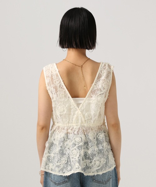 BAYFLOW（ベイフロー）の「[前後で着られる]2WAYレースベスト（ベスト・レディース・ブラック/グレー/オフホワイト・FREE）」の4枚目の写真