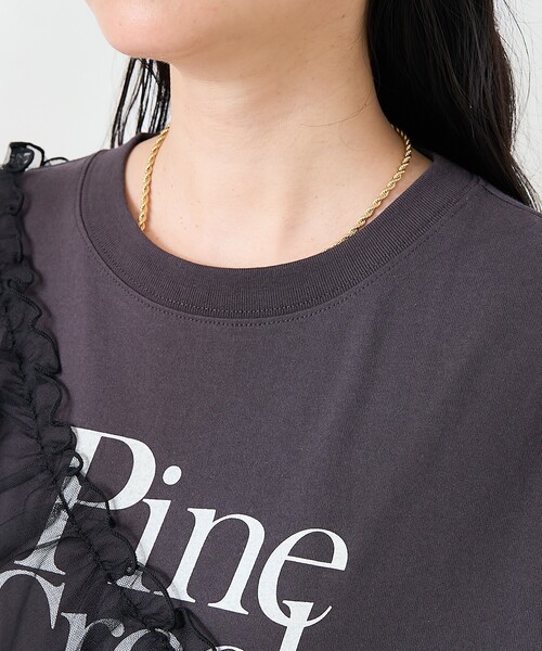 FREAK'S STORE(フリークスストア)の「チュールドッキングプリントTシャツ/シアードッキングTシャツ/ドッキングロゴTシャツ(Tシャツ/カットソー・レディース・オフホワイト/チャコール/ライトグレー・フリ-)」の15枚目の写真
