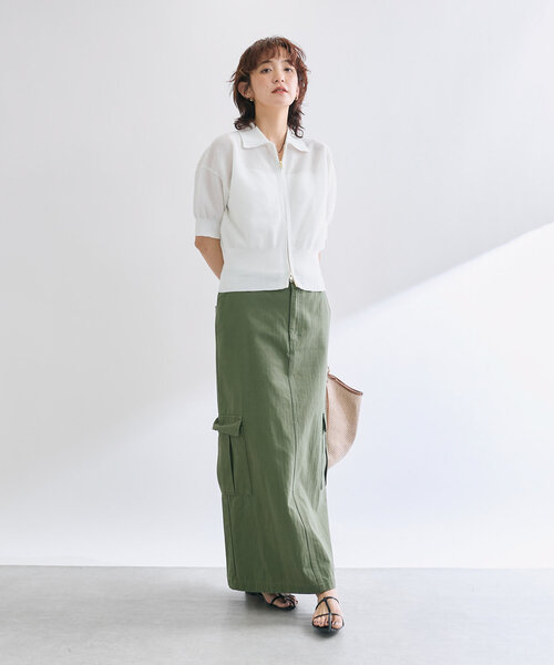 RIVE DROITE（リヴドロワ）の「【抜け感】セミシアーZIPポロニット（パーカー・レディース・ブラック/グレー/オフホワイト・FREE）」の17枚目の写真