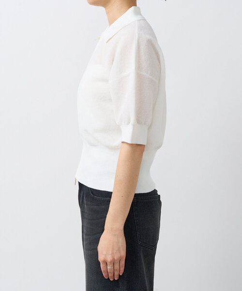 RIVE DROITE（リヴドロワ）の「【抜け感】セミシアーZIPポロニット（パーカー・レディース・ブラック/グレー/オフホワイト・FREE）」の13枚目の写真