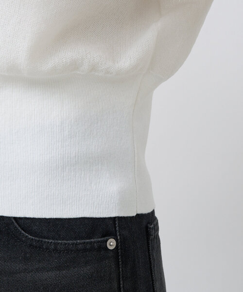 RIVE DROITE（リヴドロワ）の「【抜け感】セミシアーZIPポロニット（パーカー・レディース・ブラック/グレー/オフホワイト・FREE）」の9枚目の写真