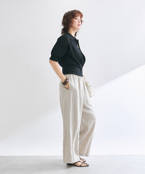 RIVE DROITE（リヴドロワ）の「【抜け感】セミシアーZIPポロニット（パーカー・レディース・ブラック/グレー/オフホワイト・FREE）」の12枚目の写真