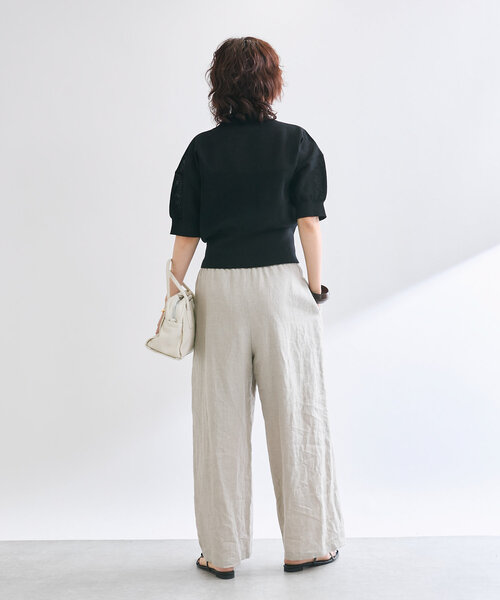 RIVE DROITE（リヴドロワ）の「【抜け感】セミシアーZIPポロニット（パーカー・レディース・ブラック/グレー/オフホワイト・FREE）」の4枚目の写真