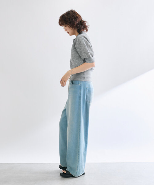 RIVE DROITE（リヴドロワ）の「【抜け感】セミシアーZIPポロニット（パーカー・レディース・ブラック/グレー/オフホワイト・FREE）」の7枚目の写真