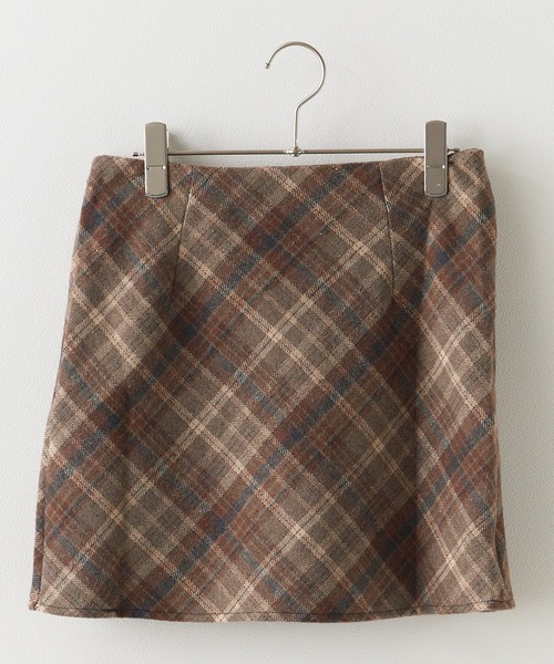 ROOPTOKYO（ループトウキョウ）の「チェック 台形ミニスカート（スカート・レディース・ブラウン/ネイビー・L/M）」の3枚目の写真