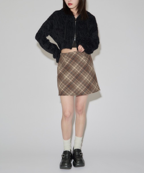 ROOPTOKYO（ループトウキョウ）の「チェック 台形ミニスカート（スカート・レディース・ブラウン/ネイビー・L/M）」の6枚目の写真
