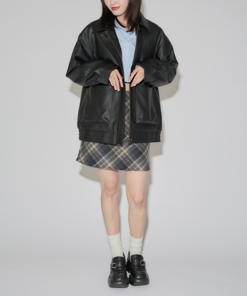 ROOPTOKYO（ループトウキョウ）の「チェック 台形ミニスカート（スカート・レディース・ブラウン/ネイビー・L/M）」の10枚目の写真