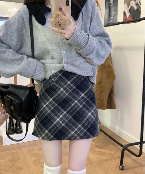 ROOPTOKYO（ループトウキョウ）の「チェック 台形ミニスカート（スカート・レディース・ブラウン/ネイビー・L/M）」の15枚目の写真