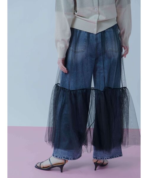 :ETHROF(イーサオブ)の「TULLE LAYERED SKIRT(スカート・レディース・ブラック・MEDIUM)」の3枚目の写真
