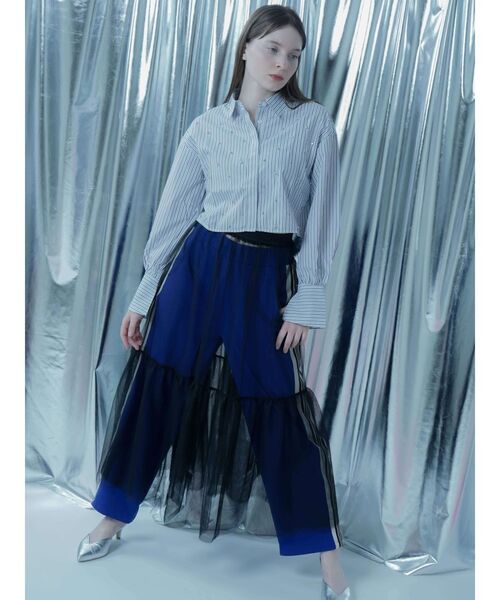 :ETHROF(イーサオブ)の「TULLE LAYERED SKIRT(スカート・レディース・ブラック・MEDIUM)」の5枚目の写真