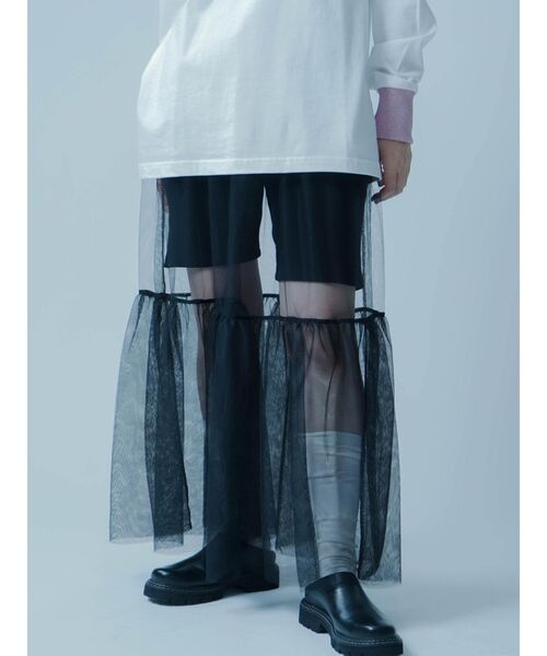 :ETHROF(イーサオブ)の「TULLE LAYERED SKIRT(スカート・レディース・ブラック・MEDIUM)」の9枚目の写真