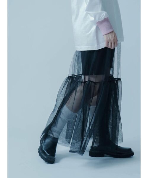 :ETHROF(イーサオブ)の「TULLE LAYERED SKIRT(スカート・レディース・ブラック・MEDIUM)」の10枚目の写真
