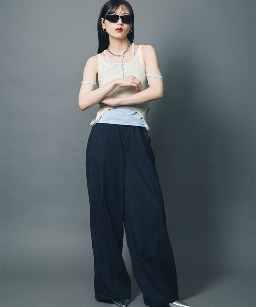 led.tokyo(レッドトウキョウ)の「【led.tokyo】JOGGER SLACKS/ジョガースラックス(スラックス・レディース・ネイビー/ブラック/グレー・1/2)」の15枚目の写真