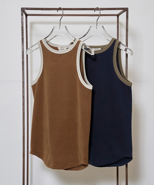 TODAYFUL（トゥデイフル）の「Peachbrush Cotton Tanktop（タンクトップ・レディース・ネイビー/キャメル・FREE）」の10枚目の写真