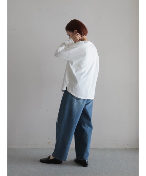 ダメージデニム ワイドテーパードパンツ | NOMBRE IMPAIR