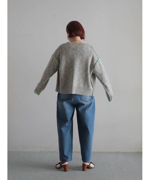 ダメージデニム ワイドテーパードパンツ | NOMBRE IMPAIR