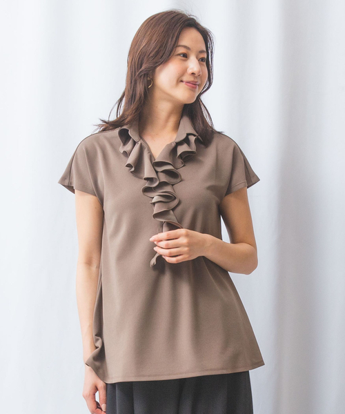 NARACAMICIE】NEROフリルチュニックカットソー（Tシャツ/カットソー