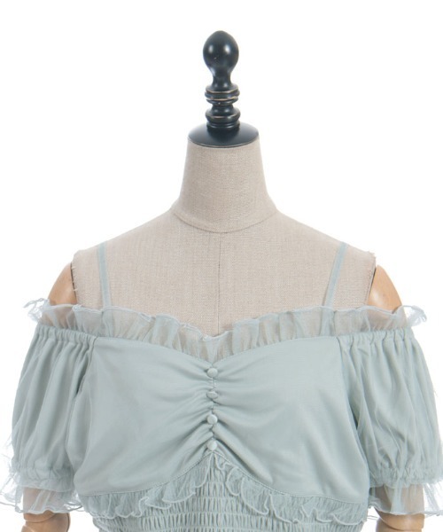 axes femme POETIQUE（アクシーズファムポエティック）の「チュールキャミトップス（シャツ/ブラウス・レディース・ホワイト/グリーン/ピンク・MEDIUM）」の11枚目の写真
