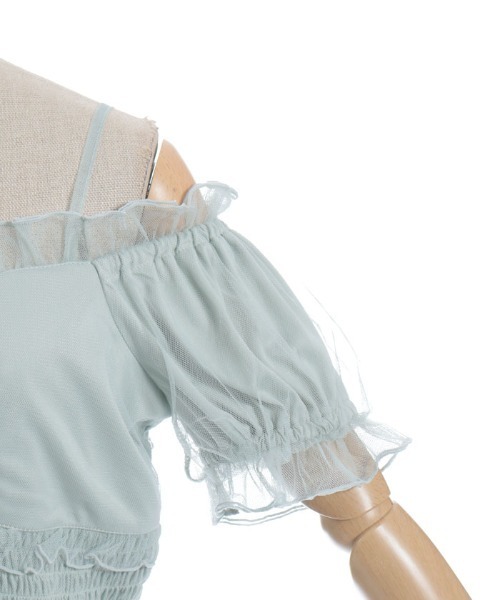 axes femme POETIQUE（アクシーズファムポエティック）の「チュールキャミトップス（シャツ/ブラウス・レディース・ホワイト/グリーン/ピンク・MEDIUM）」の15枚目の写真