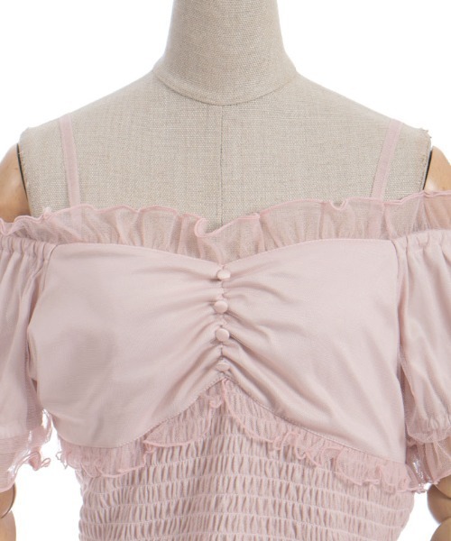 axes femme POETIQUE（アクシーズファムポエティック）の「チュールキャミトップス（シャツ/ブラウス・レディース・ホワイト/グリーン/ピンク・MEDIUM）」の19枚目の写真